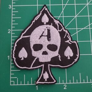 Black and White Skull Spade Patch